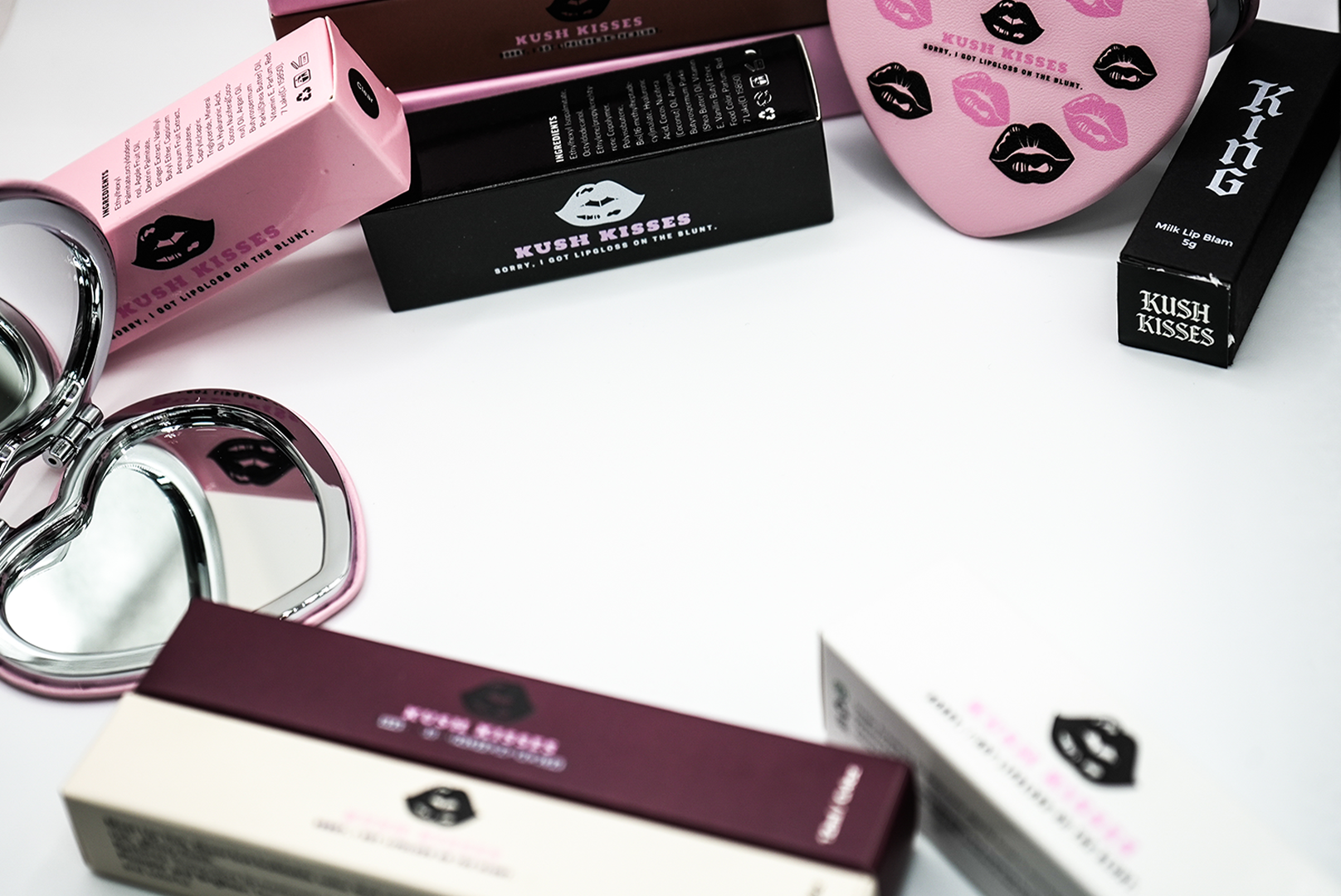 The original Kush Kisses glosses and accessories